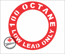 '100 Octane Low Lead Only Ring' Premium Vinyl Decal