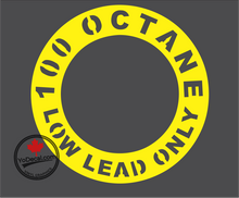 '100 Octane Low Lead Only Ring' Premium Vinyl Decal