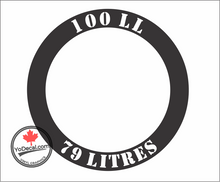 '100LL 79 Litres Avgas Ring' Premium Vinyl Decal / Sticker