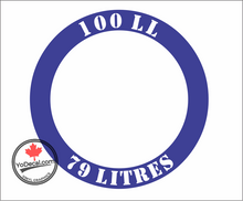 '100LL 79 Litres Avgas Ring' Premium Vinyl Decal / Sticker
