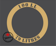 '100LL 79 Litres Avgas Ring' Premium Vinyl Decal / Sticker