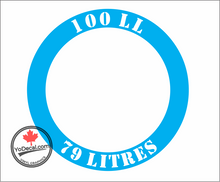 '100LL 79 Litres Avgas Ring' Premium Vinyl Decal / Sticker
