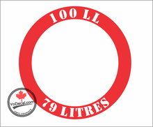 '100LL 79 Litres Avgas Ring' Premium Vinyl Decal / Sticker