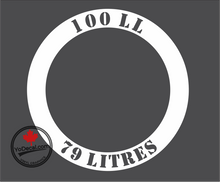 '100LL 79 Litres Avgas Ring' Premium Vinyl Decal / Sticker