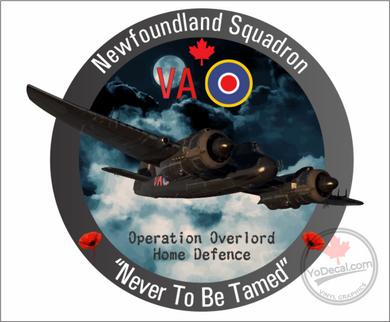 'RAF 125 (Newfoundland) Squadron WWII VA Beaufighter Never To Be Tamed' Premium Vinyl Decal Sticker