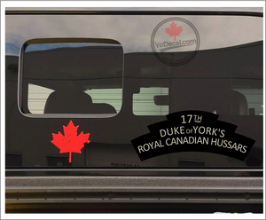 '17th Duke of York's Royal Canadian Hussars WWII Shoulder Flash' Premium Vinyl Decal / Sticker