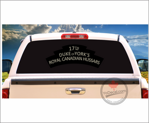 '17th Duke of York's Royal Canadian Hussars WWII Shoulder Flash' Premium Vinyl Decal / Sticker