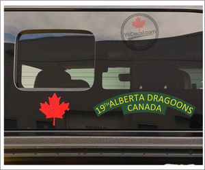 '19th Alberta Dragoons WWII Shoulder Flash' Premium Vinyl Decal / Sticker