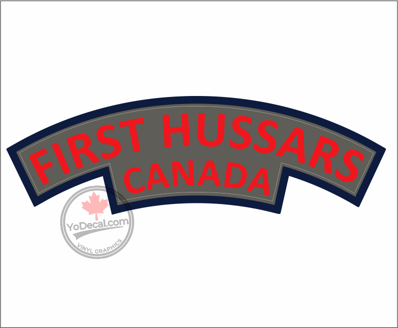 '1st Canadian Hussars WWII Shoulder Flash' Premium Vinyl Decal / Sticker