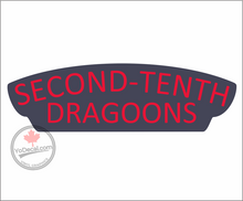 'Second-Tenth (2nd-10th) Dragoons WWII Shoulder Flash' Premium Vinyl Decal / Sticker