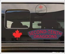 'Second-Tenth (2nd-10th) Dragoons WWII Shoulder Flash' Premium Vinyl Decal / Sticker