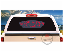 'Second-Tenth (2nd-10th) Dragoons WWII Shoulder Flash' Premium Vinyl Decal / Sticker