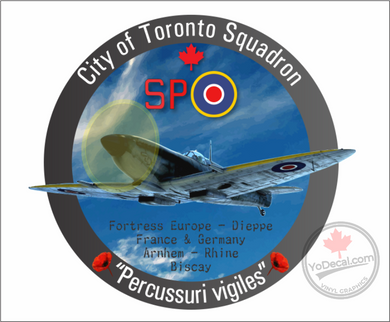 'RCAF 400 City of Toronto Sqn We Spitfire SP Roundel Percussuri Vigiles' Premium Vinyl Decal Sticker