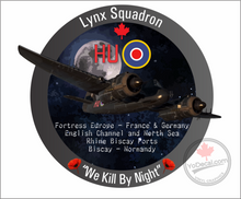 'RCAF 406 Lynx Sqn WWII HU Beaufighter We Kill By Night' Premium Vinyl Decal Sticker