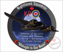 'RCAF 409 Nighthawk Sqn Midnight Is Our Noon WWII KP Beaufighter' Premium Vinyl Decal Sticker