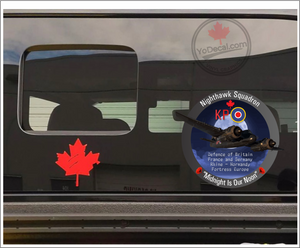 'RCAF 409 Nighthawk Sqn Midnight Is Our Noon WWII KP Beaufighter' Premium Vinyl Decal Sticker