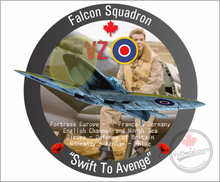 'RCAF 412 Falcon Sqn Swift To Avenge WWII VZ Spitfire George Buerling' Premium Vinyl Decal Sticker