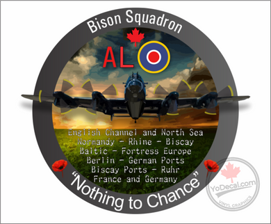 'RCAF 429 Bison Sqn WWII AL Lancaster Nothing to Chance' Premium Vinyl Decal Sticker