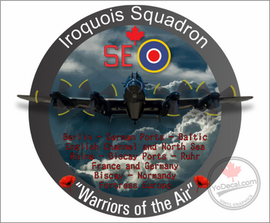 'RCAF 431 Iroquois Sqn WWII SE Lancaster Warriors of the Air' Premium Vinyl Decal Sticker