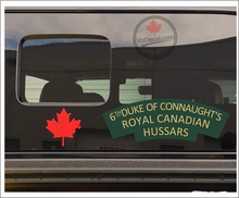 '6th Duke of Connaugh's Royal Canadian Hussars WWII Shoulder Flash' Premium Vinyl Decal / Sticker