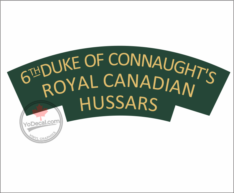 '6th Duke of Connaugh's Royal Canadian Hussars WWII Shoulder Flash' Premium Vinyl Decal / Sticker