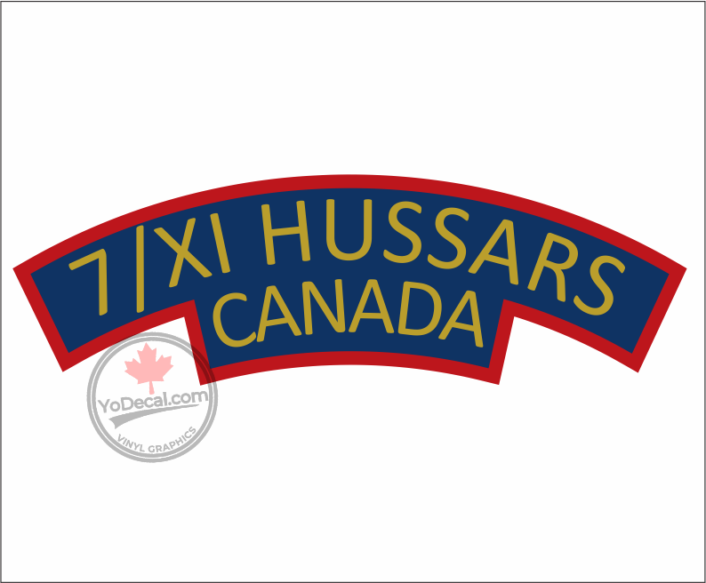'7th 11th (7/XI) Hussars WWII Shoulder Flash' Premium Vinyl Decal / Sticker