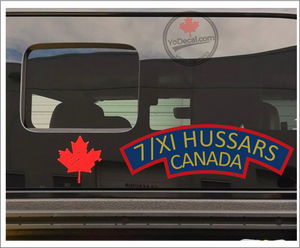 '7th 11th (7/XI) Hussars WWII Shoulder Flash' Premium Vinyl Decal / Sticker