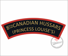 '8th Canadian Hussars Princess Louise's WWII Shoulder Flash' Premium Vinyl Decal / Sticker