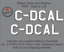 'Custom Canadian Registration Marks Military Style with Shadow (PAIR)' Vinyl Decal