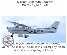 'Custom Canadian Registration Marks Military Style with Shadow (PAIR)' Vinyl Decal