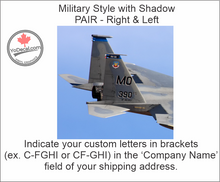 'Custom Canadian Registration Marks Military Style with Shadow (PAIR)' Vinyl Decal