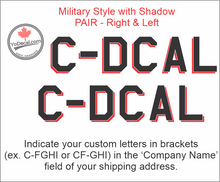 'Custom Canadian Registration Marks Military Style with Shadow (PAIR)' Vinyl Decal