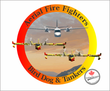 'Aerial Fire Fighters Bird Dog & Tankers Full Colour' Premium Vinyl Decal