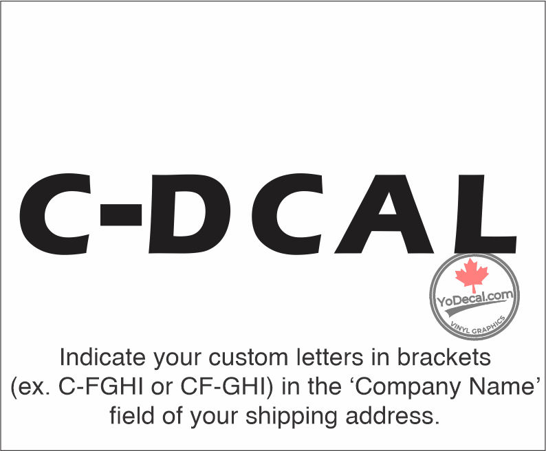 'Custom Canadian Registration Marks Standard #3 (PAIR) Eras 1' Premium Vinyl Decal