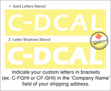 'Custom Canadian Registration Marks Standard #3 with Eras Demi Shadow (PAIR)' Premium Vinyl Decal
