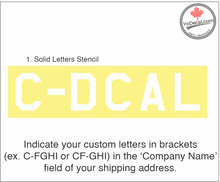 'Custom Canadian Registration Marks Standard #3 (PAIR) MILITARY 1' Premium Vinyl Decal