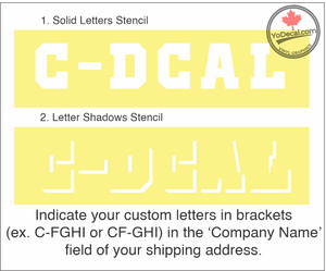 'Custom Canadian Registration Marks Standard #3 with Shadow (PAIR) OLD SCHOOL' Premium Vinyl Decal