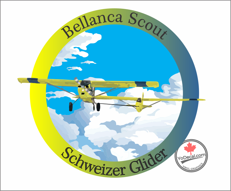 'Air Cadets Schweizer Glider & Bellanca Scout Full Colour' Premium Vinyl Decal