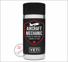 'Aircraft Mechanic - Sleep is optional... Safety is not!' Vinyl Decal Sticker