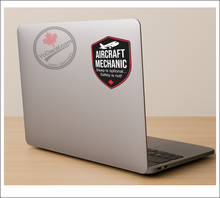 'Aircraft Mechanic - Sleep is optional... Safety is not!' Vinyl Decal Sticker