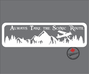 'Always Take The Scenic Route - Mountains & Aviation' Premium Vinyl Decal / Sticker