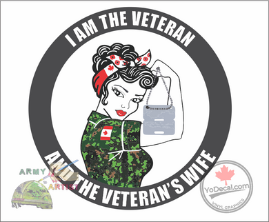 'I Am The Veteran and The Veteran's Wife (Army)' Premium Vinyl Decal