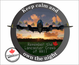 'Avro Lancaster Keep Calm and Own the Night' Premium Vinyl Decal / Sticker