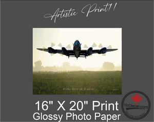 Avro Lancaster 'Misty Morning Mission' (ARTISTIC PRINT) Premium Wall Art