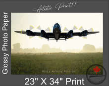 Avro Lancaster 'Misty Morning Mission' (ARTISTIC PRINT) Premium Wall Art