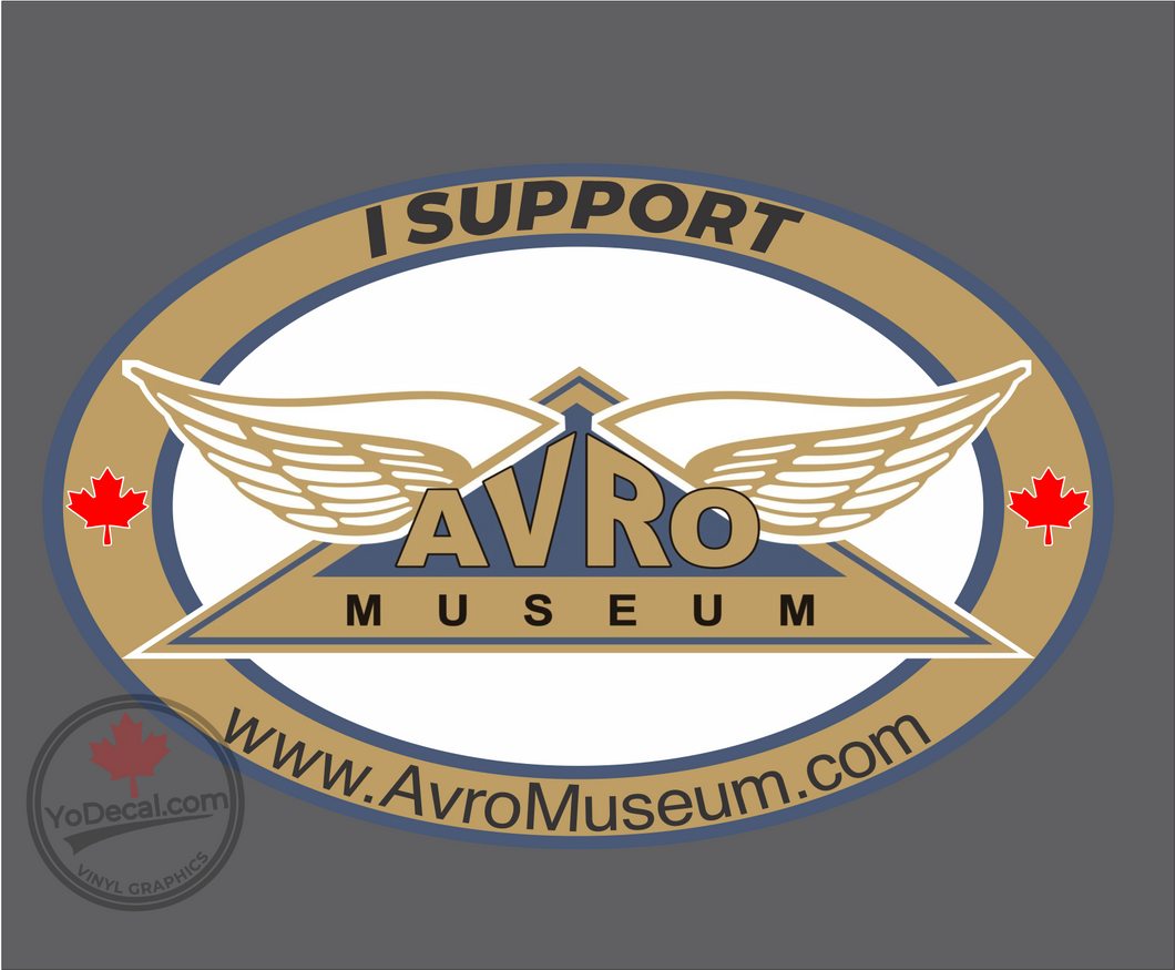 'Avro Museum I Support Logo Oval' Premium Vinyl Decal Sticker