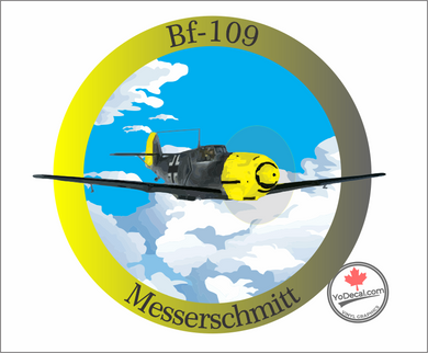 'Bf-109 Messerschmitt Yellow Nose Full Colour' Premium Vinyl Decal
