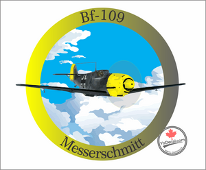 'Bf-109 Messerschmitt Yellow Nose Full Colour' Premium Vinyl Decal