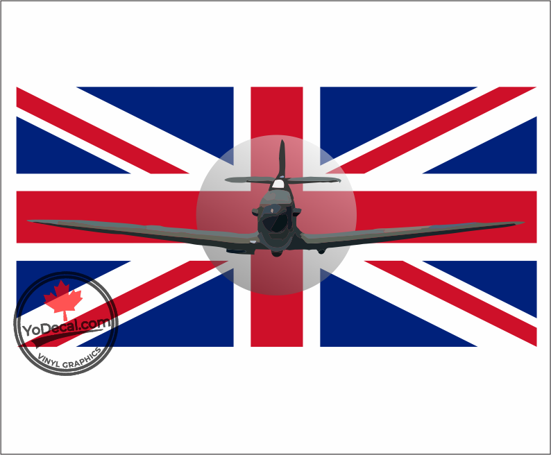Battle Of Britain Spitfire Union Jack Premium Vinyl Decal YoDecal battle-of-britain-spitfire-union-jack-premium-vinyl-decal-yodecal