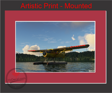 'DHC-2 Beaver Waking Up (Mounted ARTISTIC PRINT)' Premium Wall Art
